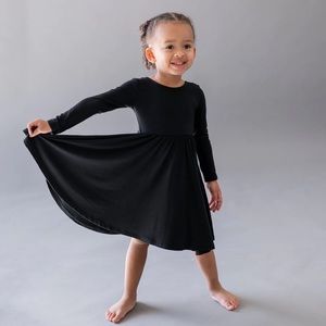 KYTE Long Sleeve Twirl Dress in Midnight